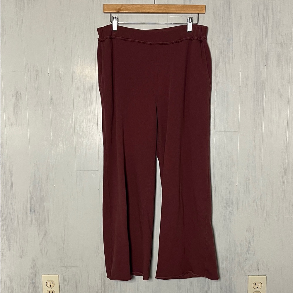 Eileen Fisher Maroon Wide Leg Lounge Pants Size S